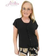 Batida Blouse 2486 KM vhals strik kant Zwart
